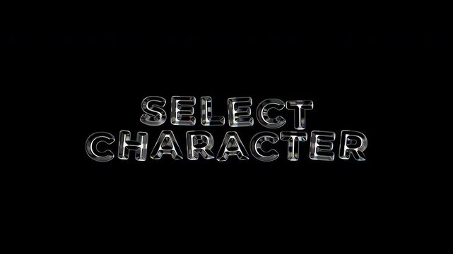 Retro Video Game Select Character Screen Interface Element Animation Transparent Background