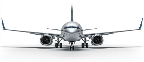 Boeing 737 Airplane Front View:  A Stunning Image of a Modern Aircraft Ready for Takeoff.