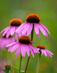 Close-up of vibrant pink coneflowers