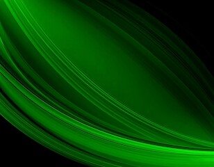 Abstract green curves on black