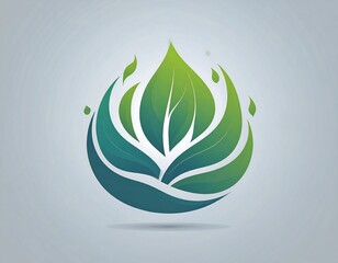 Abstract green leaf logo