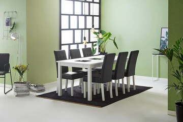 modern luxury dining room interior, 3d render