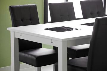 modern luxury dining room interior, 3d render