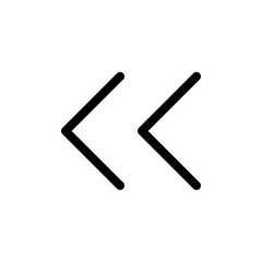 Double chevron left vector icon