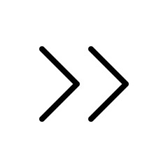 Double chevron right arrow vector icon