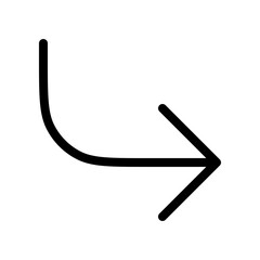 Corner down right vector icon graphic