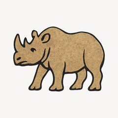 Obraz premium Cardboard rhino silhouette illustration.
