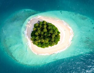 Aerial view of a tropical island