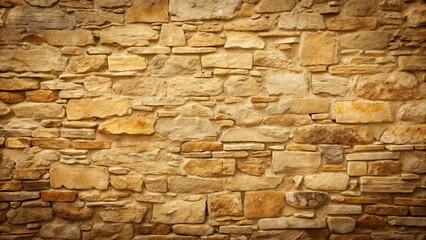 Obraz premium Distressed stone wall with natural texture in warm beige tones