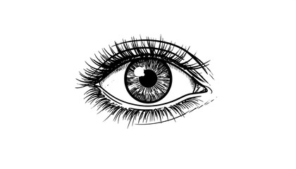 Obraz premium Detailed black and white eye illustration