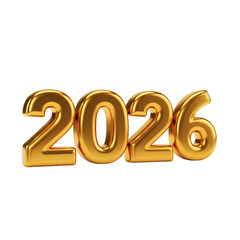 Golden 2026 inscription. A symbol of the future. The year 2026 in luxurious gold