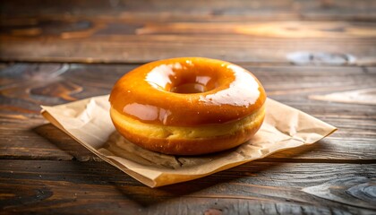 Glazed donut on parchment paper (2)