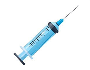 Light-blue medical syringe illustration
