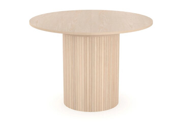 classic round wooden coffee table isolated on white