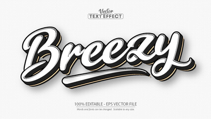 Breezy stylish text effect with editable vector file for creative design and modern typography art