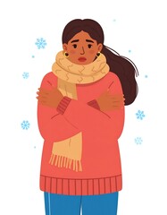 A woman bundled up against the cold