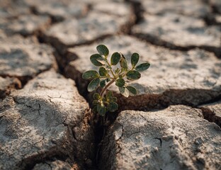 Tiny sprout in cracked earth (2)