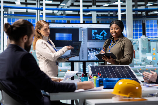 Solar energy researchers test new photovoltaic technologies in controlled lab environment, aiming to enhance solar panel performance and maximize energy output during research and development process