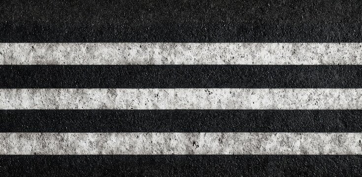 Asphalt crosswalk texture with three horizontal white lines