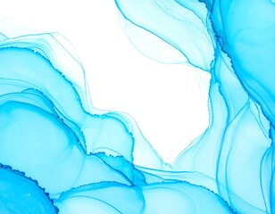 Abstract light blue fluid art