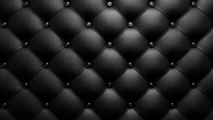 Fototapeta premium Black quilted leather texture (1)