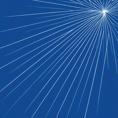 Obraz premium Radiating lines on a deep blue background