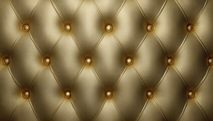 Fototapeta premium Golden, quilted leather upholstery