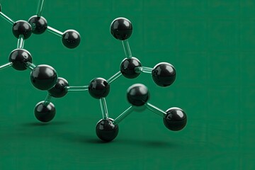 3D model of a molecular structure on a green background