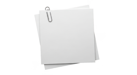 Blank Paper Sheets With Paperclip Mockup