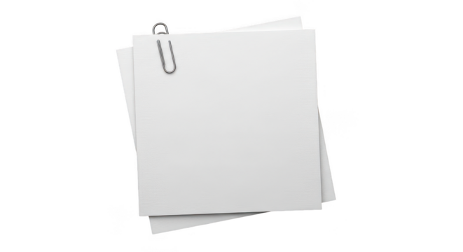 Blank Paper Sheets With Paperclip Mockup