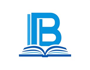 Abstract logo of open book and B