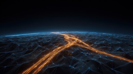 Abstract Network Data Flow | Tech, Connection, Future