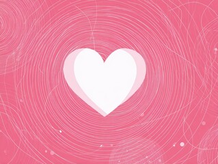 Pink background with a white heart