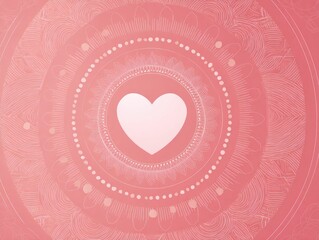Pink heart in a circular design