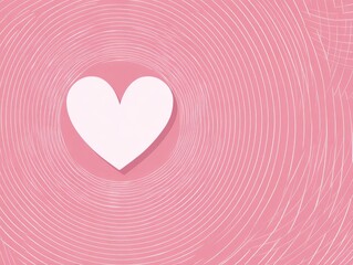 Pink background with concentric circles and a white heart