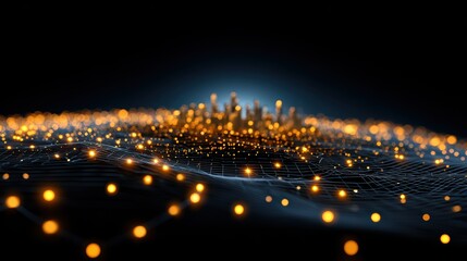 Data Network, Abstract Technology, Futuristic Cityscape, AI