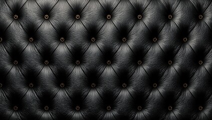 Black leather tufted upholstery