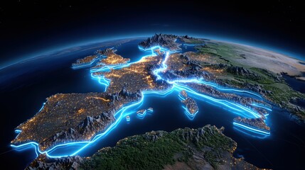 Europe Network Map: Digital Connections & Data Flow