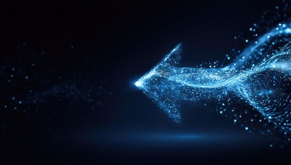 Abstract digital arrow on dark background