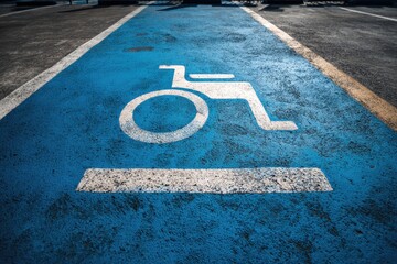 Handicapped parking space on asphalt
