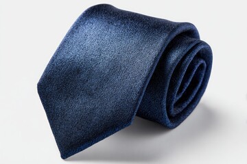 Rolled navy blue tie