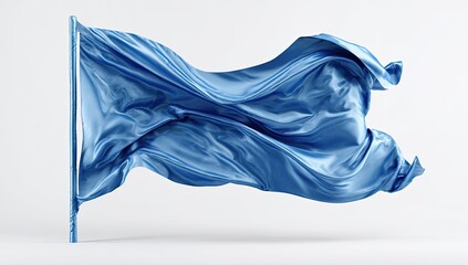 A vibrant blue flag billowing (1)