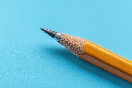 Close-up of a yellow pencil tip
