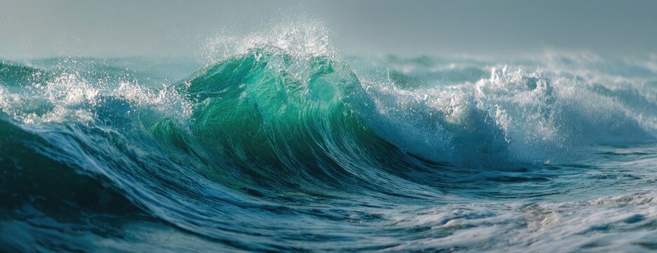 Powerful ocean waves crashing - Powered by Adobe