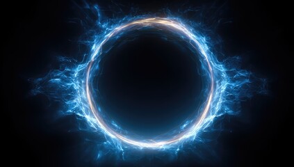 Circular energy ring against dark background