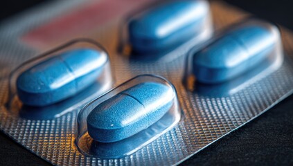 Close-up of blue pills in blister pack (8)