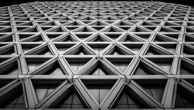 Geometric facade of a building (1) - Powered by Adobe