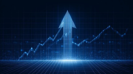 Business Growth and Financial Success Concept with Rising Arrow