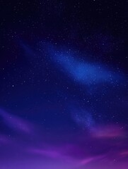 Obraz premium Night Sky Filled With Countless Stars And Nebula In Deep Blue To Purple Gradient, Cosmic Landscape Of Astronomy And Nature, Ideal For Space, Universe, And Dreamy Background Concepts.