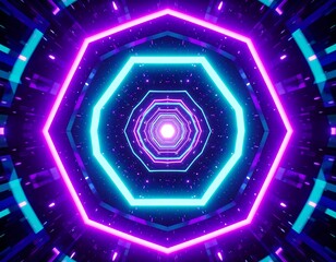 Abstract neon tunnel design